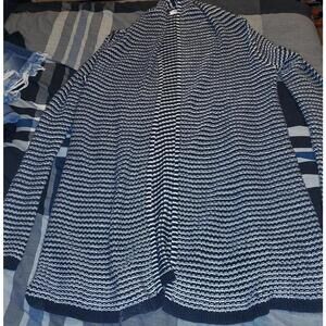 Old Navy Women's woven black and white long coat sweater M Medium